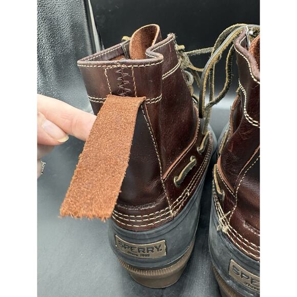 Sperry Leather Duck Boots Brown Black Waterproof Winter Mens Size 10 STS13458 main image 7